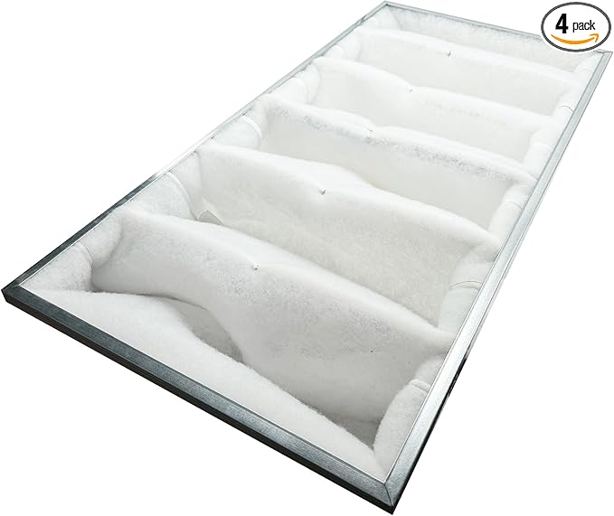 wioboy Paint Spray Booth Intake Filter (23.25" x 47" x 8" (4/case)), 6 Pocket High Capacity Polyester Air Filter