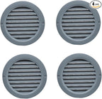 VENTS-US – 4" Round Vent Cover in Light Grey for Air Supply or Exhaust Air Applications - Built-in Insect Screen Mesh and Flange - Compatible with 4 Inch Diameter Ducts (4-Pack)