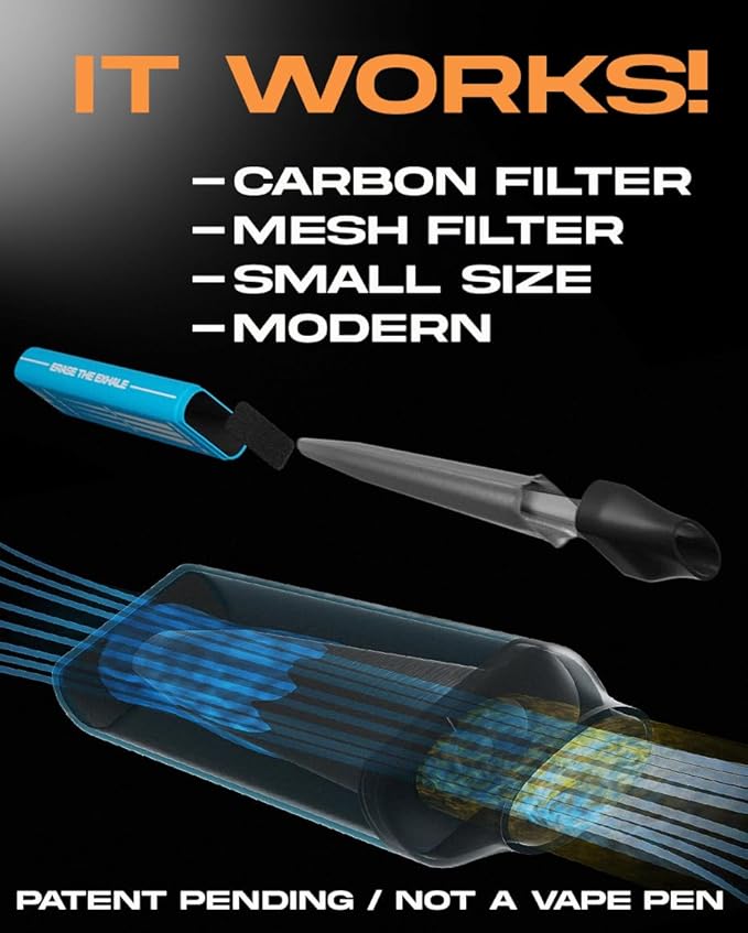 VapeVac (Registered AMZ Brand) – Pocket-Sized Personal Air Filter for Discreet Output Reduction | Minimizes Odor, Keeps Air Fresh | Not an Emission Device – 500+ Uses (White)