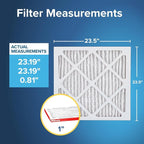 Filtrete 23.5x23.5x1 AC Furnace Air Filter, MERV 11, MPR 1000, Micro Allergen Defense, 3-Month Pleated 1-Inch Electrostatic Air Cleaning Filter, 2 Pack (Actual Size 23.188x23.188x0.81 in)