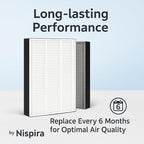 Nispira F1 C01 T02 HEPA Replacement Filter for 3M Filtrete Room Air Purifier FAP-C01-F1, FAP-T02-F1, FAP-C01BA-G1, FAP-T02WA-G1, FAP-ST02W, FAP-ST02N. 12 in. x 6.75 in. Part FAPF-F1-A. 2 Pack