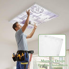 Fluorescent Light Covers for Ceiling Lights Lavender Flower Magnetic Light Filters 4 Pack 4x2 ft Watering Can Purple Old Postcard Wood Ceiling Lights Cover for Classroom Office School Drop Lamp Decor