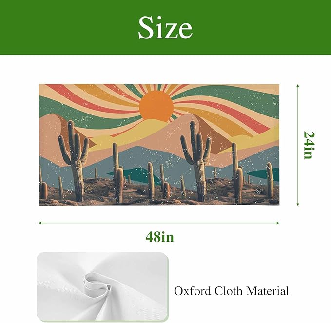 Fluorescent Light Covers for Ceiling Lights Cactus Desert Magnetic Light Filters 2 Pack 4x2 ft Boho Abstract Sun Mountain Rainbow Ceiling Lights Cover for Classroom Office School Home Drop Lamp Decor