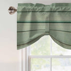 Daisy Flower Tie Up Valance Curtains for Windows, Kitchen Curtains Window Shades, Modern Art Floral Farmhouse Teal Wooden Grain Light Filtering Roman Curtain Valances for Bedroom/Bathroom/Cafe 42"x18"