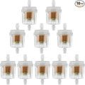 Inline Fuel Filter 1/4" Replace for Motorcycle Mini Bike Dirt Bike Moped ATV Scooter Go Kart Small Engine Lawn Mower Snow Blower Parts Universal 40 Micron Gas Fuel Filter 10 Pack