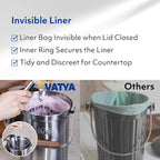 Vatya Stainless Steel Kitchen Compost Bin - NO Filter Countertop Composter, Composting Bucket, Counter Top Small Indoor Food Waste Container with Lid, Odorless Food Scrap Pail, Small 0.5 Gallon