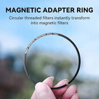 Kase 72mm Magnetic Adapter Ring, Aviation Aluminum 0.5s Snap-On Frame for CPL/ND/UV Filters, No Light Leak & Vignette, Ultra-Thin Stackable for DSLR Mirrorless Wide-Angle Vlog