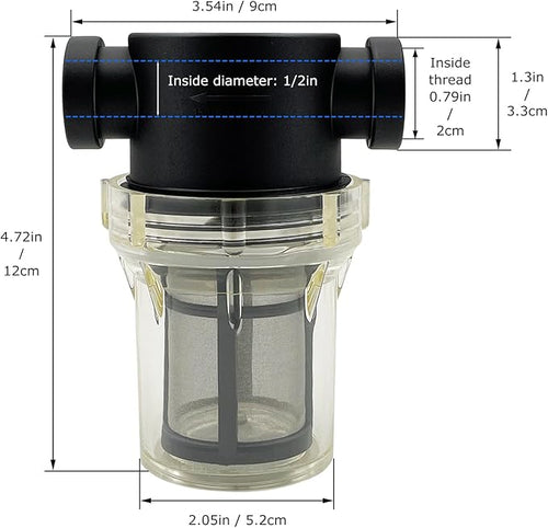 1/2" Female NPT in-Line Strainer with 100 mesh Stainless Steel Filter Screen (1/2“ 100 Mesh)