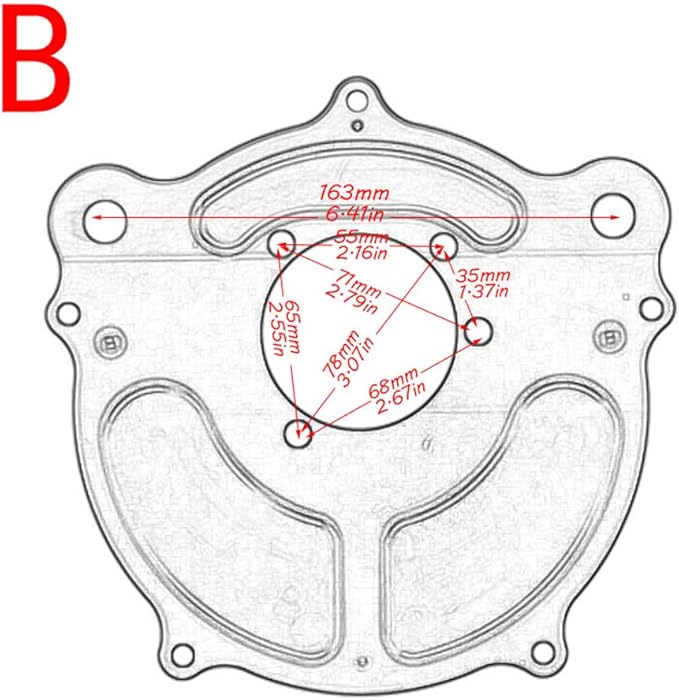 Harley Air Cleaner Turbine Intake Chrome Filter Kit Cnc Cut for Motorcycle Dyna 2000 - 2017 Softail 2000 - 2015 Touring 2000 - 2007 Fitment - B (Red)