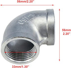 1Pc 304 Stainless Steel 90 Degree Elbow 1" NPT Female x 1" NPT Female Threaded Pipe Fitting