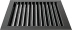 Repa Market 12" x 12" Inch (Inner Dimensions) Galvanized Steel Black Soffit Air Vent Cover - Louvered Square Gable Vent with Mesh Screen - Exhaust/Intake Ventilation Grill - Outdoor Metal Duct Grate