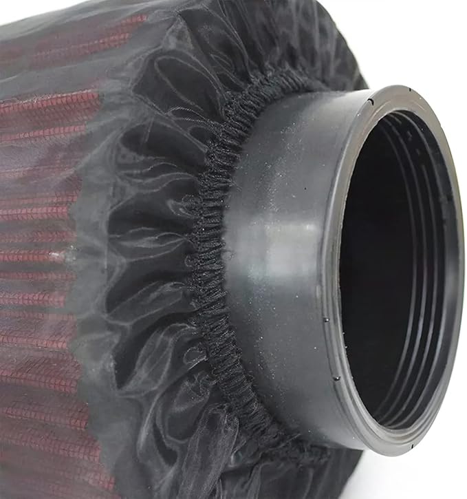 AICEL Air Filter Wrap, 2 Pcs Universal Auto Cold Air Filter Protective Dustproof Cover, Automotive Air Cleaner Waterproof Rain Sock Wrap for High Flow Air Intake Filters, Car Accessories (Large)
