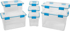 Sterilite 16-Pack Gasket Box, Weather-Resistant Storage Bins with Latching Lids, 54 Quart - Heavy-Duty Organizing Containers for Closet, Bathroom, and Office