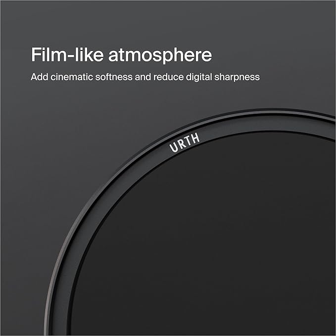 Urth 62mm Magnetic Ethereal Black Mist ⅛ Diffusion Lens Filter (Plus+) - Cinematic Effect, 20-Layer Nano-Coated Light Dispersing Particles