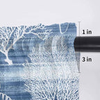 Navy Blue Retro Summer Sheer Valance Curtains, Sea Turtle Starfish Coral Ocean Light Filtering Kitchen Valances Rod Pocket Voile Curtain Window Treatment for Bedroom/Living Room/Basement 42Wx12L