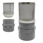 1/2" inch stainless steel filter cover connected to 1/2" grey pvc filter DN15 water pipe, suction strainer used to remove debris and reduce solid entry(1pcs)