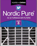 Nordic Pure 20x25x5 (Actual Size: 19 3/4 x 24 1/4 x 4 7/8) Air Bear AC Filter Replacement MERV 8 Pleated Plus Carbon 1 Pack