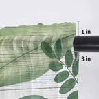 Summer Palm Leaf Sheer Valance Curtains, Green Tropical Plants Nature Leaves Wood Grain Light Filtering Kitchen Valances Rod Pocket Voile Curtain Treatment for Bedroom/Living Room/Basement 60Wx18L