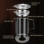 1L/35oz Glass Bacon Grease Container with Strainer, Cooking Oil Storage Can with Fine Mesh Filter and Scale, Lid and Easy-Grip Handle,Fat Separator for Storing Fats, Frying Oil and Cooking Grease