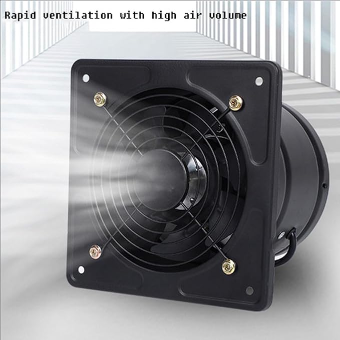 8 inch, High Speed Explosion-Proof Garage Ventilation Fan 6-10 Inch 220V Low Noise Metal Bathroom Exhaust Smoke Fan for Home Use, Greenhouse Easy to Store