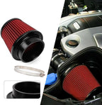 Red 4" 100mm Inlet Cone Replacement Dry Air Filter High Flow Car Performance Cold Air Intake Filter