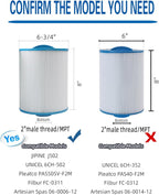 PAS50SV Hot Tub Filter Replaces Artesian Spa Filter, Magnum AR50, PAS50SV-F2M, 6CH-502, FC-0311,06-0006-12,Master Deluxe M60506,Baleen AK-90161,Excel Filters XLS-604 Spa Filter, 2 Pack