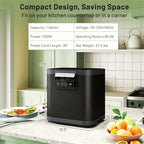 Electric Kitchen Composter with Activated Carbon Filters, LED Display & Auto Cycle for Food Waste Reduction and Odor Control