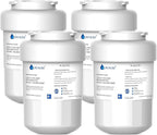 Lifefilter Replacement for MWF Refrigerator Water Filters, MWFP, HDX FMG-1, MWFA, GWF, GSE25GSHECSS, WFC1201, RWF1060, 197D6321P006, 9991, PC75009, 4 Pack