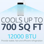 Portable Air Conditioners, 12000 BTU Powerful AC Unit Cools 550 Sq.Ft Spaces, 4-In-1 Air Conditioner Dehumidifier/Fan/Sleep Mode, Remote Control, 24H Time, Window Kit for Rooms/Officess, Black Top
