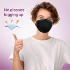 Miuphro KN95 Face Mask 50 Pack, Disposable Respirator Masks, 5 Layer Design Safety Mask for Protection, Ideal for Men and Women (Black)