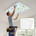 3 Pack Fluorescent Light Cover, Camels Palm Trees Light Covers for Ceiling Lights, Tropical Desert Animal Plants Polka Dot Magnetic Lights Filters Ceiling Shade for Classroom/Office - 4 x 2 Feet