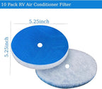 RV Air Conditioner Filter - RV 5.25" Round Air Duct AC Filter MERV-6 Replacement for AC Vent (10 Pack with Central Hole), RV Air Filter Accessories