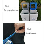GLigeT Outdoor Trash can White Combined Trash Can Large-Capacity Square Sorting Trash Can Outdoor Direct Throw Trash Can Without Cover, Anti-Fingerprint Technology 48L Trash Can (Size : G)