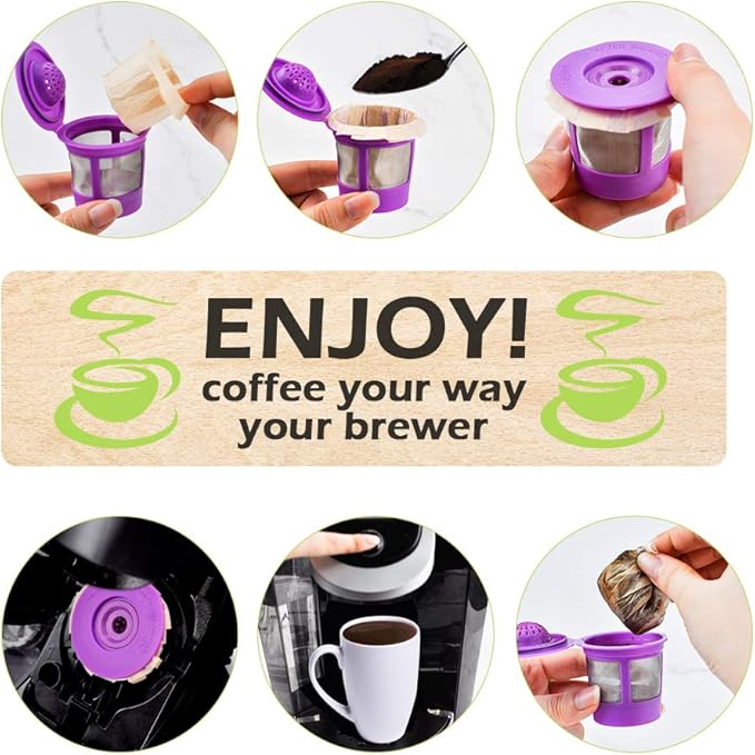 CAPMESSO Disposable Coffee Paper Filters, 100 Count Keurg Cup Coffee Filters Compatible with Keurg Brewers Reusable Single Serve 1.0 and 2.0 Coffee Maker (100 Count, Unbleached)
