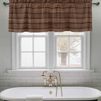 2 Pack Kitchen Valance for Windows, Farm Brown Wood Board Light Filtering Rod Pocket Valances Short Curtain, Vintage Farmhouses Barn Window Curtain for Bedroom Bathroom Living Room 54x18in