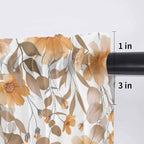 Spring Summer Flowers Sheer Valance Curtains, Vintage Watercolor Orange Floral Leaf Plant Light Filtering Kitchen Valances Rod Pocket Voile Curtain Treatment for Bedroom/Living Room/Basement 60Wx18L