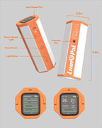Portable Air Monitor, Lumopal Air Sensor with CO/TVOC/HCHO/EX/Humidity/Temp/Pressure Detector Indoor/Outdoor, VOC Meter CO Detector Gas Alert with 8000mah Long Lasting for Home Camping (Orange)