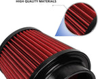 Red 4" 100mm Inlet Cone Replacement Dry Air Filter High Flow Car Performance Cold Air Intake Filter