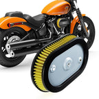 High-Flo Replacement Air Filter Element For Ventilator - Milwaukee-Eight Engine '18-later Softail and '17-later Touring and Trike Models Equipped with 114 Air Cleaner (Yellow 114 Air Cleaner)