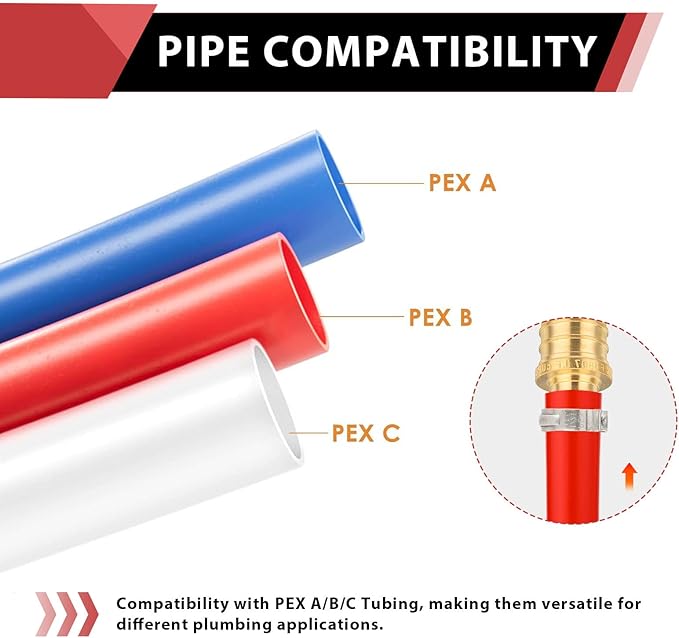 (Pack of 10) EFIELD Pex 1/2 Inch x 1/2 Inch Male NPT Adapter Brass Crimp Fittings (1/2" x 1/2"),(PEX1807017)