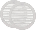 Vent Systems 6" Inch (Opening Dimensions) - Pack of 2 - White Soffit Vent Cover - Plastic Round Air Vent Grille - Built-in Mesh Screen - HVAC Register Louver for Bathroom, Home, Kitchen