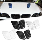 2Pcs ABS Car Air Flow Intake Hood Scoop Vent Bonnet Cover Universal DIY Decorate Car Accessories Compatible With BMW(Black)
