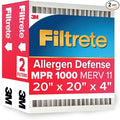 Filtrete 20x20x4 AC Furnace Air Filter, MPR 1000, MERV 11, Fits Honeywell, Allergen Defense, Electrostatic Air Cleaning Filter, 2-Pack (actual size 19.88 x 19.88 x 4.31)