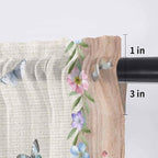 Easter Sheer Valances for Windows 54"x18", Light Filtering Kitchen Curtains Valance, Rustic Gnomes Duck Floral Colorful Eggs Wooden Grain Rod Pocket Chiffon Curtains for Living Room Bedroom Cafe