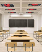Fluorescent Light Covers for Ceiling Lights Love Heart Stone Magnetic Light Filters 3 Pack 4x2 ft Black Red Ceiling Lights Cover for Classroom Office School Home Drop Lamp Decor