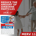 14x24x1 Air Filter MERV 11 Rating, 12 Pack of Furnace Filters Comparable to MPR 1000, MPR 1200 & FPR 7 - Made in USA by AIRX FILTERS WICKED CLEAN AIR.