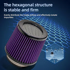 3" 3.5" 4" Inlet Car Replacement Cold Air Intake Filter 76mm 89mm 102mm 3 Sizes in 1 High Flow Performance Cone Air Filter (Purple)