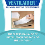 Complete Air Vent Register Filter Set Cut To Fit Any Size 16" x 60" & 50" Velcro Tape, Electrostatic Fabric. Purifies Air, Helps Reduce Allergies From Dusty Ducts, AC Furnace System (2)