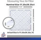 Filter King 17.25x29.25x1 Air Filter | 4-PACK | Carbon MERV 8 HVAC Pleated A/C Furnace Filters | MADE IN USA | Actual Size: 17.25 x 29.25 x .75"