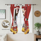 Pig Sunflowers Bathroom Curtains 63 Inch Length, Window Curtains Tab Top, Eucalyptus Leaves Floral Bees Red Barn Light Filtering Window Treatments Drapes 52"x63" 2 Panel